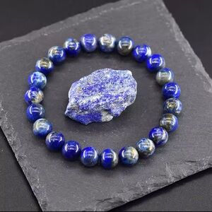 5A Natural Lapis Lazuli Reiki Healing Bead Bracelet 8mm